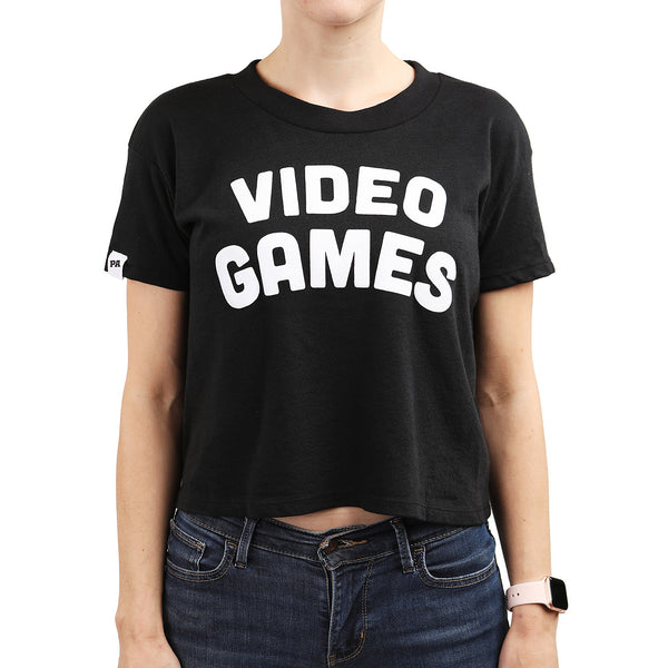 VIDEO GAMES Crop Top (Black) – Penny Arcade Store