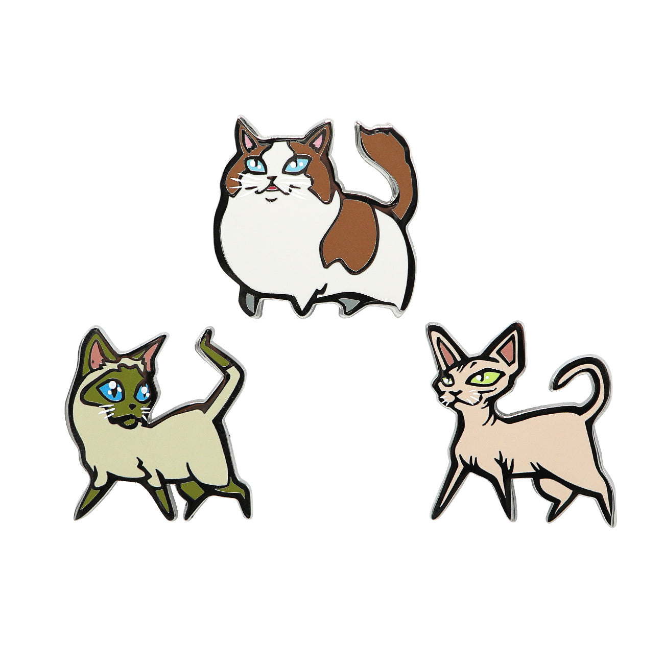 Set of 2 Kawaii Cat Pins