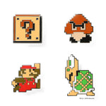 Set of three 1 Super Mario Bros question blocks pins buttons